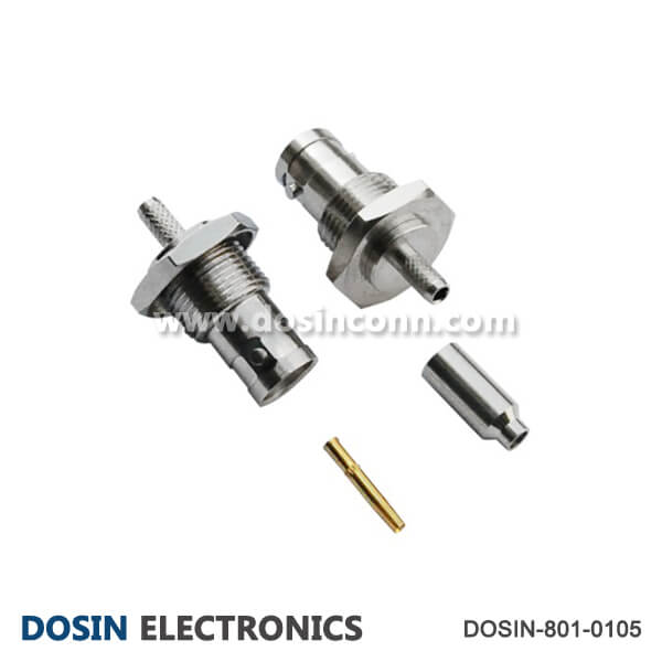 BNC Connector Crimp Type Buklhead Female for Panel Mount BNC Connector Crimp Type Buklhead Female for Panel Mount
