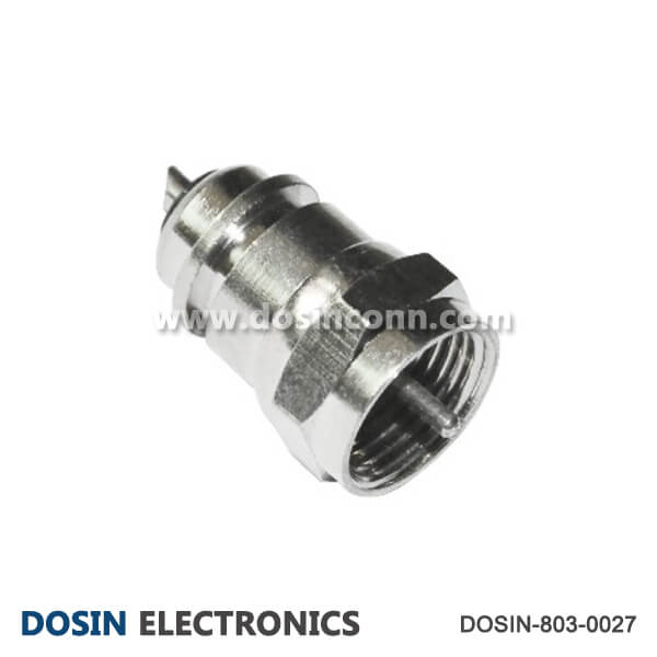 F Connector Crimp Type 180 Degree Plug for Coaxial Cable Dosin