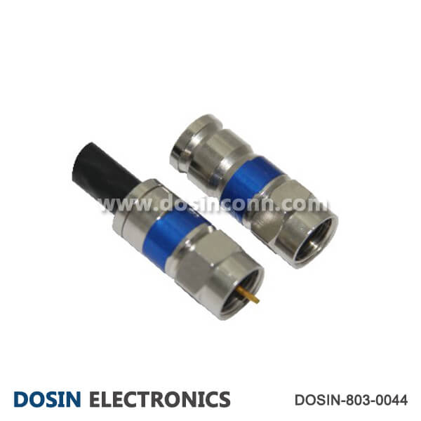 F Connector for RG6 Straight Male Crimp Type Dosin Electronics