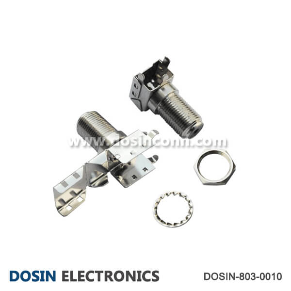 FType Angle Connector Female Bulkhead for PCB Mount Dosin Electronics