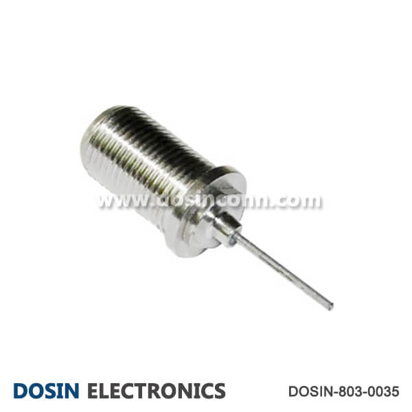 F Type Connector Bulkhead RF Coaxial Female Crimp Type for Cable Dosin Electronics