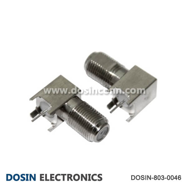 FType Connector PCB Mount 90 Degree Coaxial RF Female Dosin Electronics