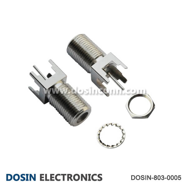 FType Female Coax Connector Straight Bulkhead Zinc Alloy for PCB Dosin Electronics