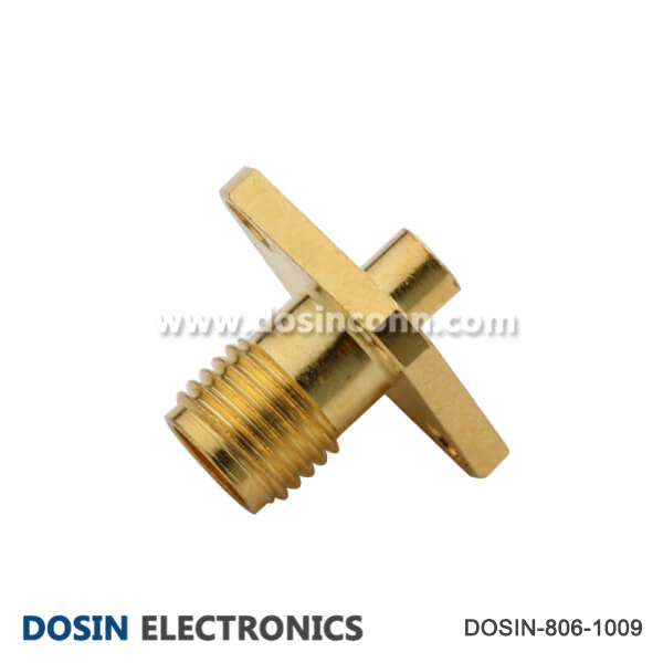 RHT-612-0209 SMA Connector Flange Mount 4Hole Straight Female for Panel Mount
