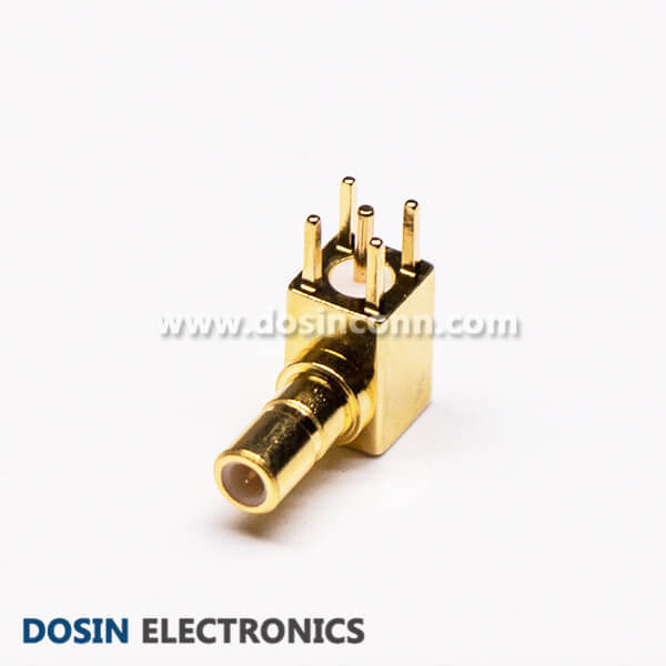 DOSIN-841-0053 SSMB Right Angle PCB Mount Jack Receptacle Coaxial Connector Through Hole