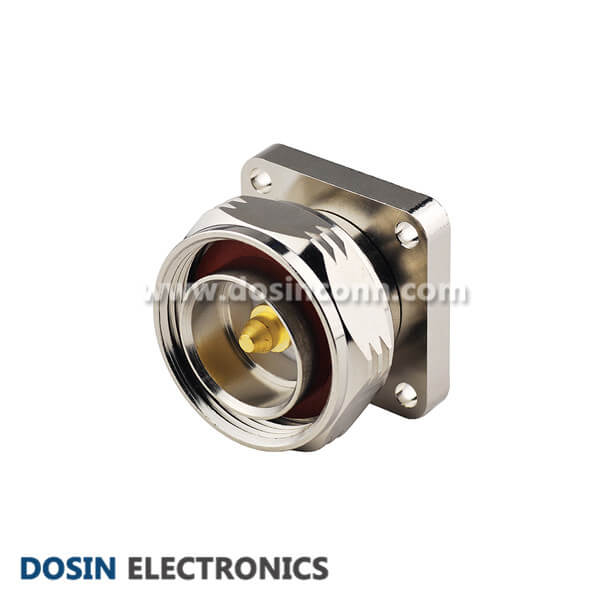 7/16 DIN Coaxial Connector Plug 4 Hole Flange Waterproof Panel Mount 7/16 DIN Coaxial Connector Plug 4 Hole Flange Waterproof Panel Mount
