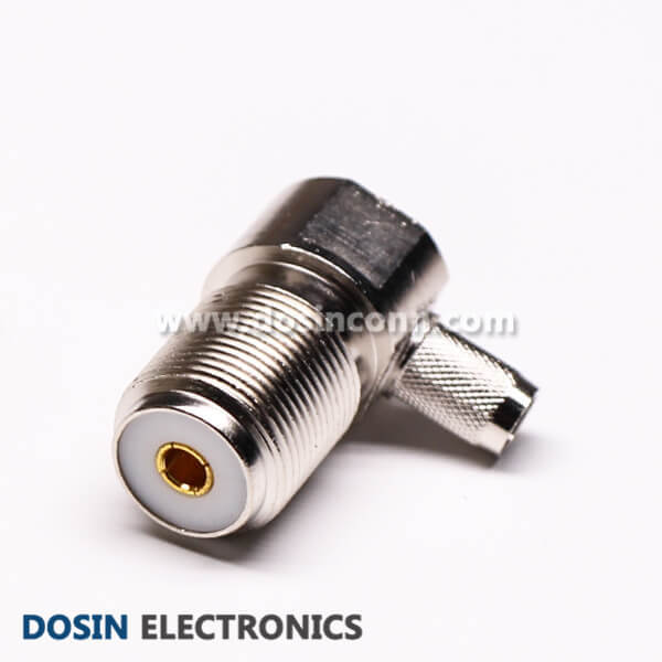 UHF Coaxial Connector Right Angled Crimp Type Jack for Cable UHF Coaxial Connector Right Angled Crimp Type Jack for Cable