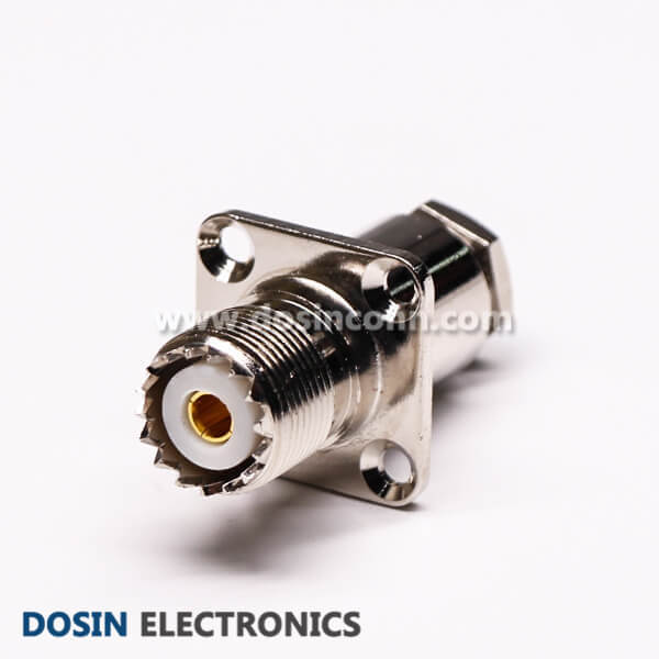 SO 239 UHF Connector 4 Hole Chassis Mount Clamp Type for Cable SO 239 UHF Connector 4 Hole Chassis Mount Clamp Type for Cable