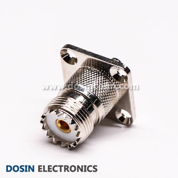 UHF Connector Female 4 Hole Flange Mount Solder Type for Cable UHF Connector Female 4 Hole Flange Mount Solder Type for Cable