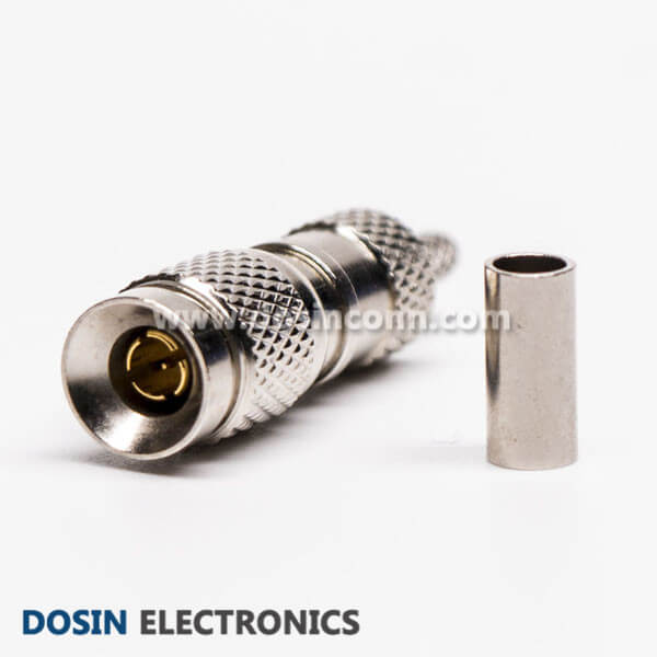 DIN 1.0/2.3 Male 180 Degree Crimp Type Connector for 1855A Cable DIN 1.0/2.3 Male 180 Degree Crimp Type Connector for 1855A Cable