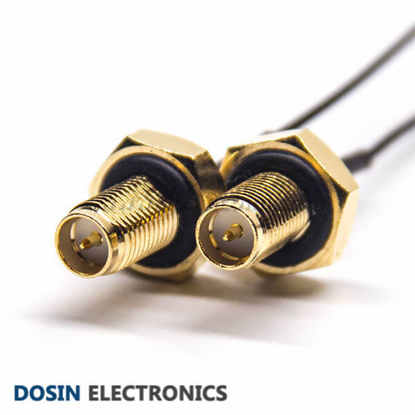 Female Coaxial Cable Connector 1.37 Black Cable RP SMA Straight