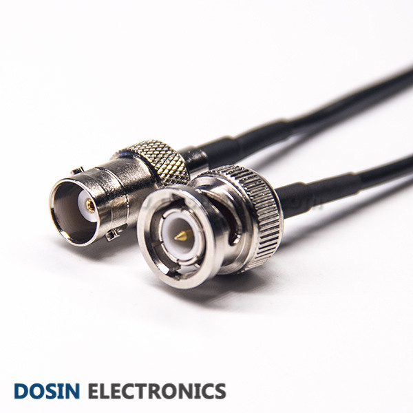 50 Ohm RF Coaxial Cable BNC Connector Male to Female 180 Degree for