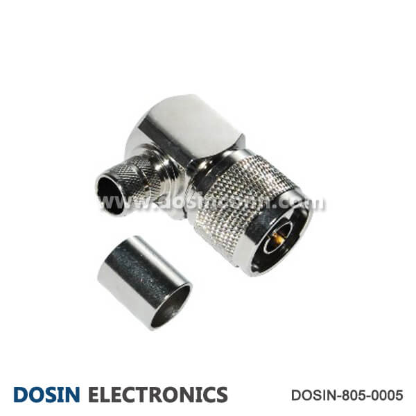 N Connector for RG213 Right Angled Male Crimp Type for Cable
