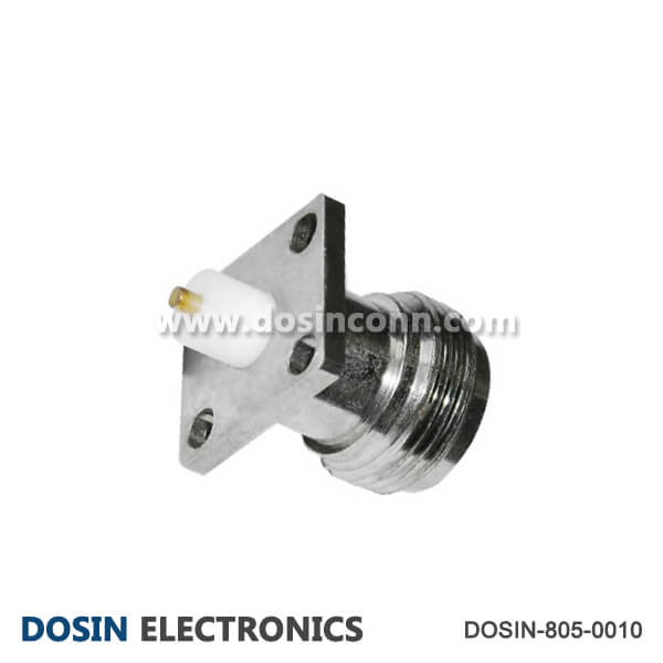 N Type Connector Panel 4 Hole Square Flange Jack for PCB Mount