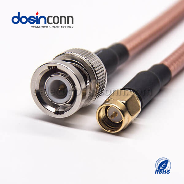 RF Coaxial Cable, BNC Straight Male, SMA Straight Male, RG142 Cable Assembly