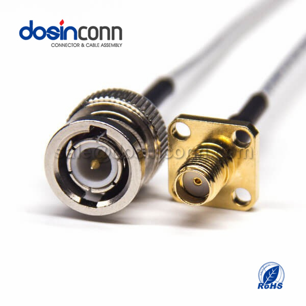 RF Coaxial Cable, BNC Straight Male, SMA Straight Female, RG316 Cable Assembly