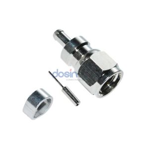 Coaxial Connector F Type Straight Male Male Pin Clamp Cable Type Bulkhead 75 Ohm