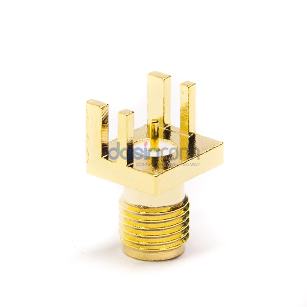 thumbnail image 2 of 100x Gold SMA Female RF Coaxial Connector – Solder PCB Mount, Straight, 13.7mm, Unbranded 2 of 6