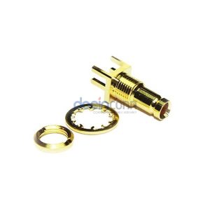Straight 1.0/2.3 DIN Jack Solder Panel Mount Through Hole 75ohm