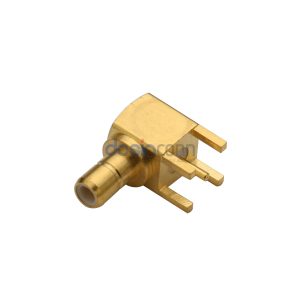 Coaxial Connector SMB Right Angle Jack Panel Mount Through Hole 50 Ohm