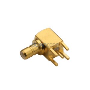 Coaxial Connector SMB Right Angle Jack Panel Mount Through Hole 50 Ohm