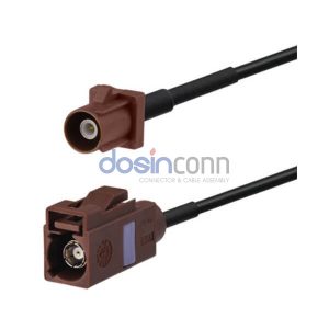 Fakra F Plug to Fakra F Jack Fakra Cable Assemblies 6m RG174 cable 50ohm