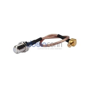 MCX Plug to F Jack RF Cable Assemblies 10cm RG316 Cable 75ohm