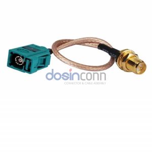 RP SMA Jack to Fakra Z Jack RF Cable Assemblies 30cm RG316 Cable 50ohm