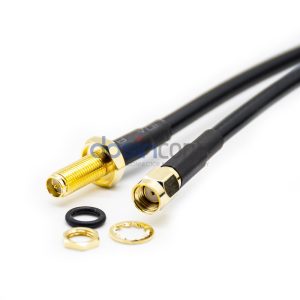 RP SMA Plug to RP SMA Jack RF Cable Assemblies 20cm LMR200 Cable 50ohm