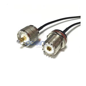 UHF Plug to UHF Jack RF Cable Assemblies 20cm RG174 Cable 50ohm