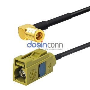 Fakra K Jack to SMB Plug Cable Assemblies 15cm RG174 cable 50ohm
